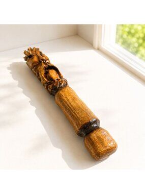 Hand-Carved Wooden Decorative Stick With Port Hardy Engraving 14" Long